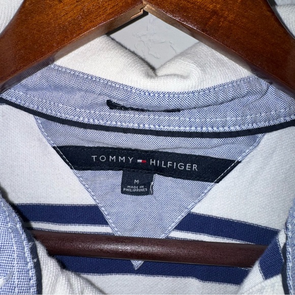 Men's Tommy Hilfiger Polo with Navy and White Stripes - Picture 5 of 8